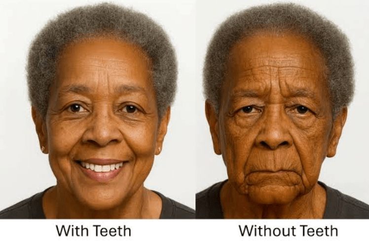 What Happens When Worn Dentures No Longer Support The Lower Face?